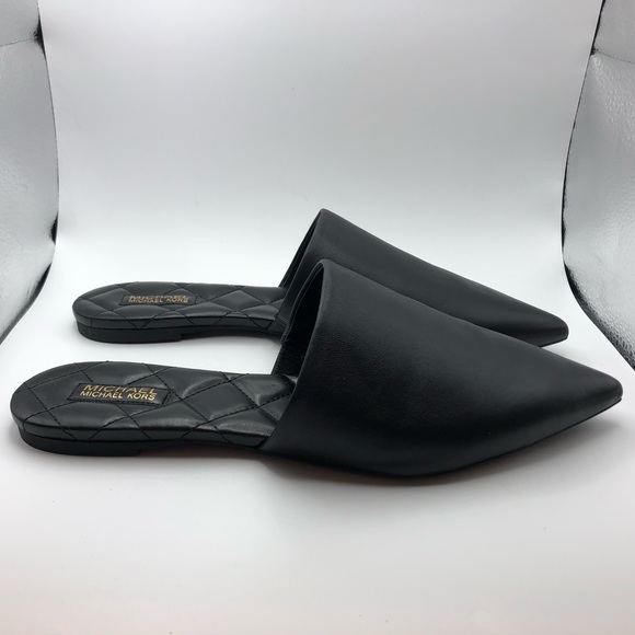 Michael Kors black leather pointy toe flats womens size 8.5 - Picture 2 of 9